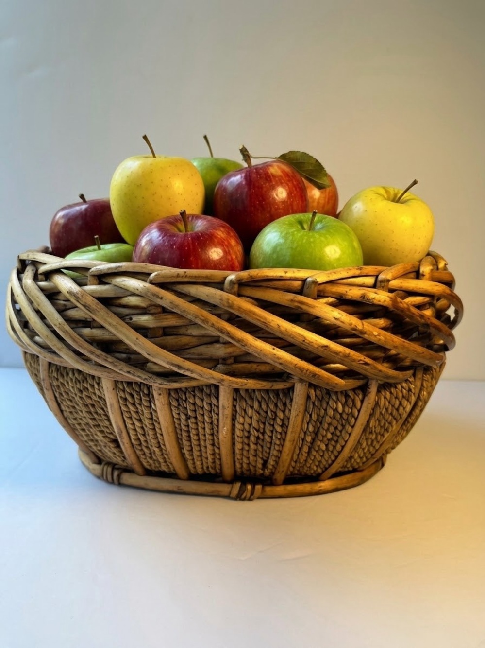 Boho Pier 1 Thick Rattan & Twisted Cord Woven Basket Centerpiece Planter basket